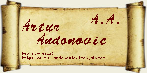 Artur Andonović vizit kartica